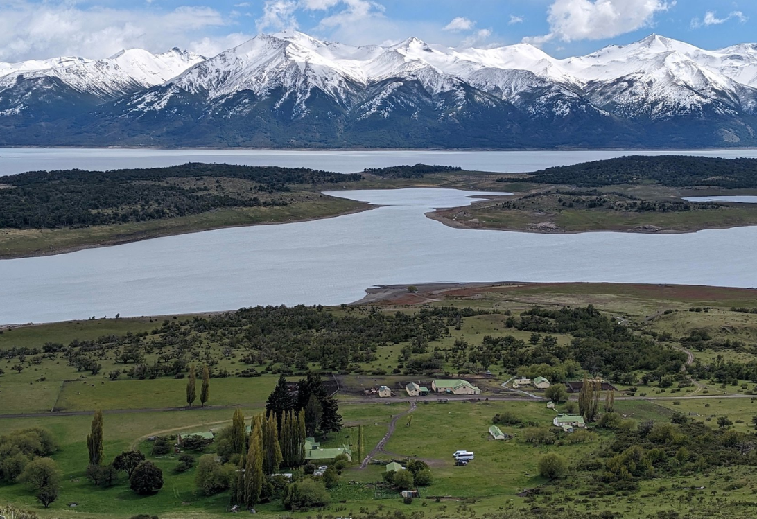 Vast landscape in Patagonia with horses